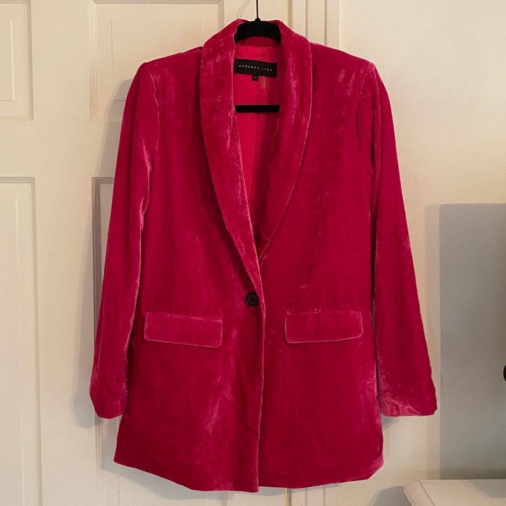 Endless Rose Pink Velvet Blazer